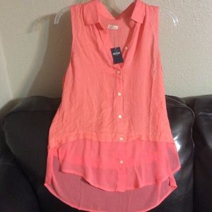 Hollister Blouse XS Coral